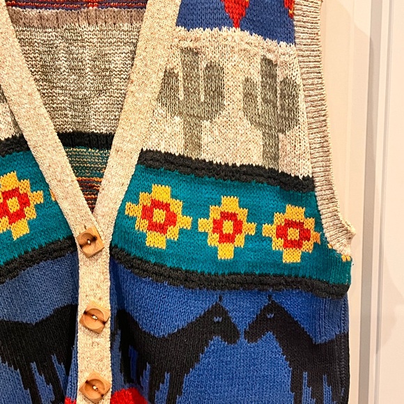Vintage Sweater Loft Classics size Large Southwestern Knit Vest - Picture 3 of 8